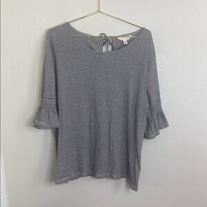 LC Lauren Conrad Black and White Striped Blouse